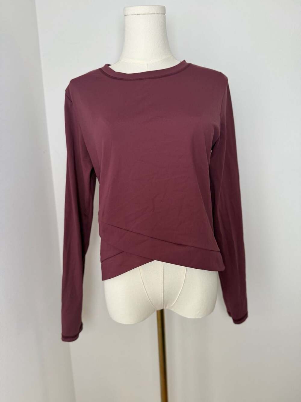 Halara SoftlyZero™ Plush Round Neck Crossover Hem Yoga Sports Top